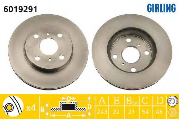 GIRLING 6019291 гальмівний диск