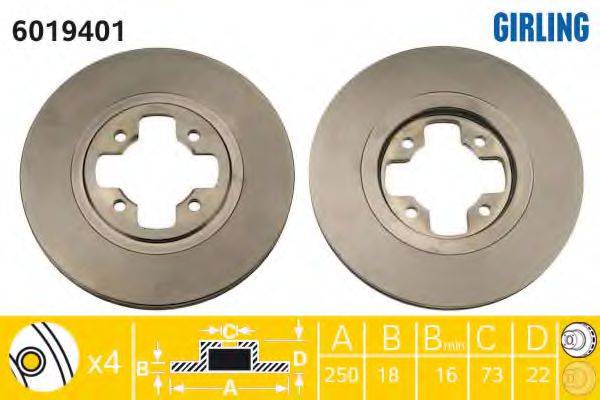 GIRLING 6019401 гальмівний диск