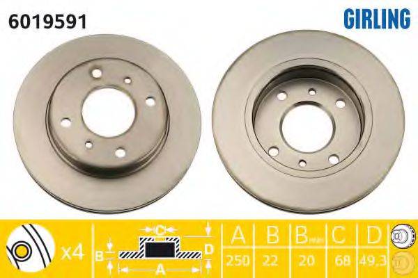 GIRLING 6019591 гальмівний диск