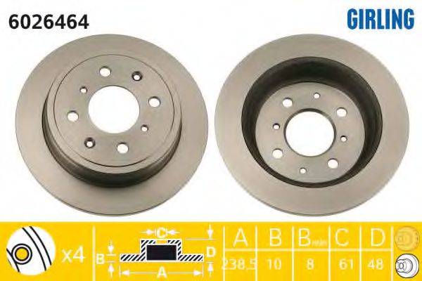 GIRLING 6026464 гальмівний диск