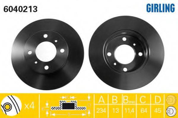 GIRLING 6040213 гальмівний диск