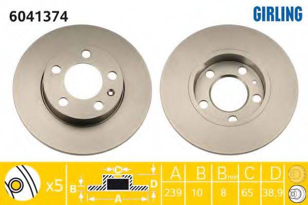 GIRLING 6041374 гальмівний диск