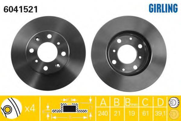 GIRLING 6041521 гальмівний диск