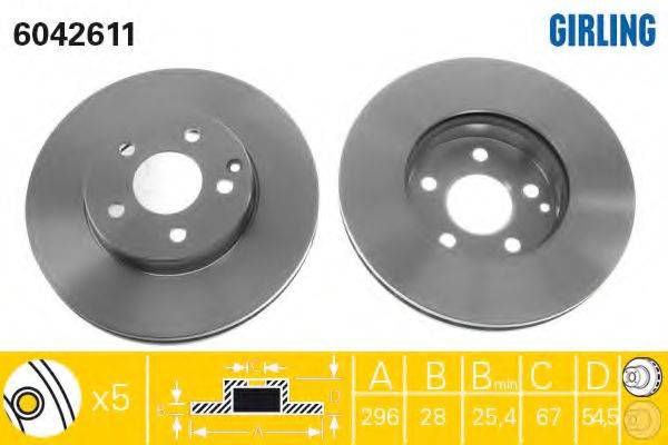 GIRLING 6042611 гальмівний диск