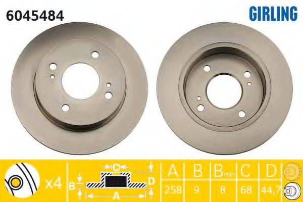 GIRLING 6045484 гальмівний диск