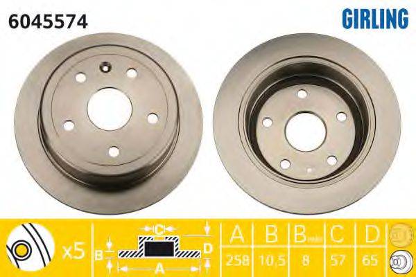 GIRLING 6045574 гальмівний диск