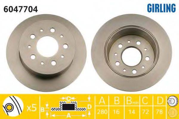 GIRLING 6047704 гальмівний диск