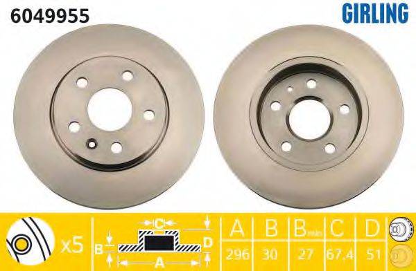 GIRLING 6049955 гальмівний диск