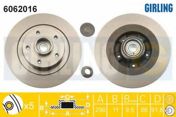GIRLING 6062016 гальмівний диск