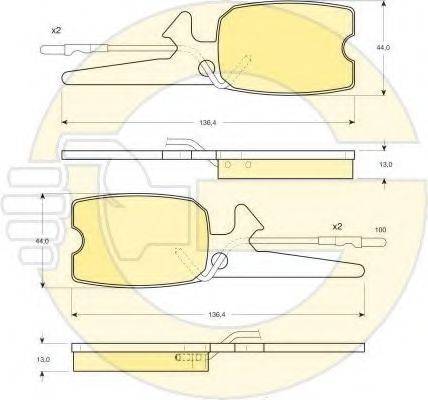 GIRLING 6101289 Комплект гальмівних колодок, дискове гальмо