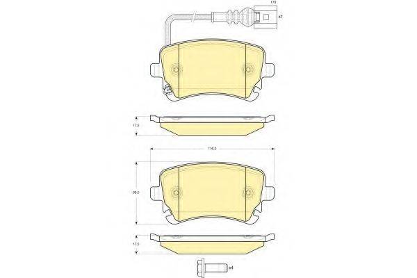 GIRLING 6115571 Комплект гальмівних колодок, дискове гальмо