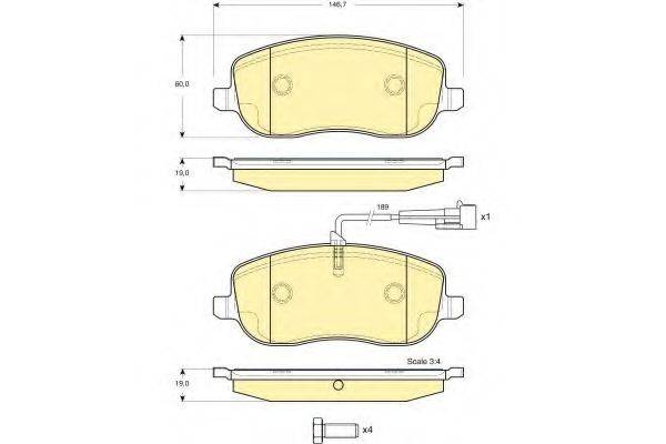 GIRLING 6116361 Комплект гальмівних колодок, дискове гальмо