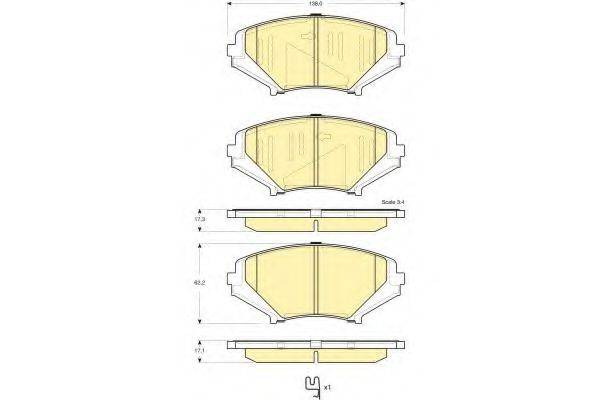 GIRLING 6133569 Комплект гальмівних колодок, дискове гальмо