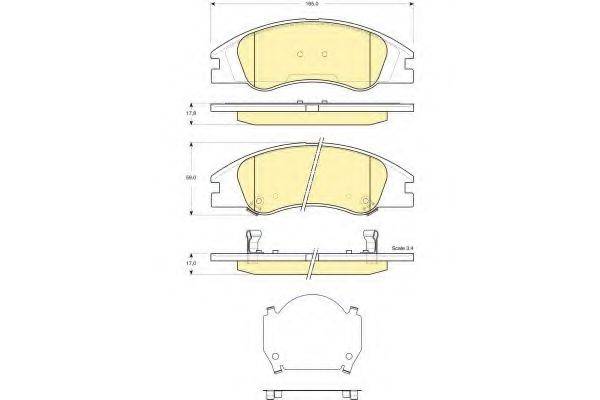 GIRLING 6133679 Комплект гальмівних колодок, дискове гальмо