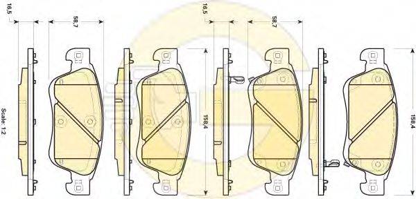 GIRLING 6135034 Комплект гальмівних колодок, дискове гальмо