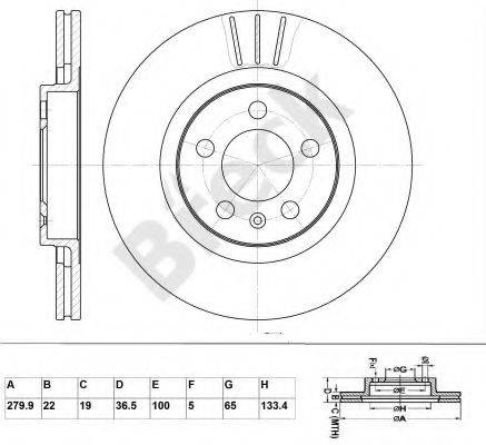 BRECK BR303VA100 гальмівний диск