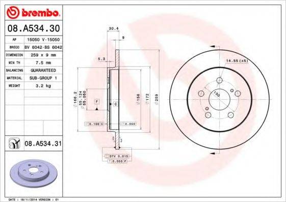 AP 15050V гальмівний диск