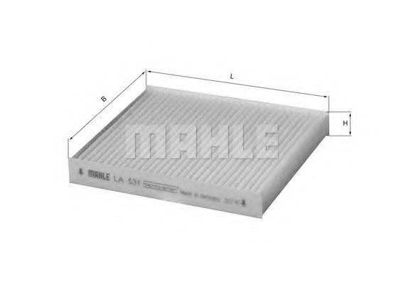 MAHLE ORIGINAL LA531 Фільтр, повітря у внутрішньому просторі