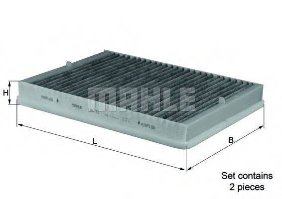 MAHLE ORIGINAL LAK73S Фільтр, повітря у внутрішньому просторі