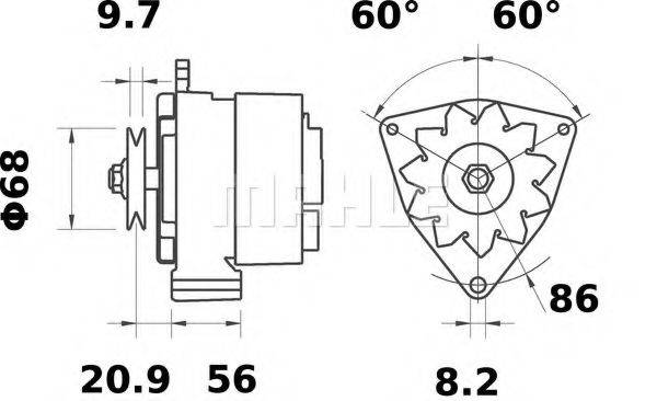 MAHLE ORIGINAL MG604 Генератор