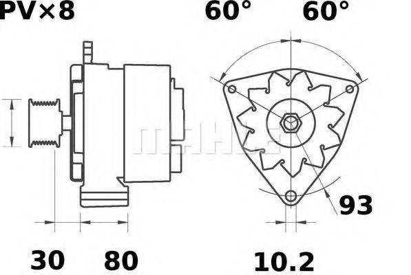 MAHLE ORIGINAL MG586 Генератор