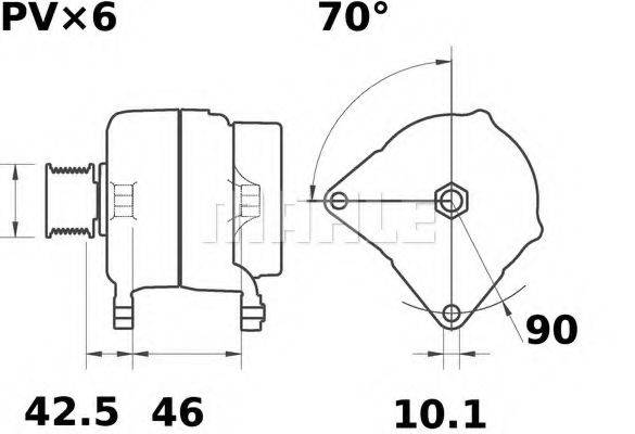 MAHLE ORIGINAL MG356 Генератор