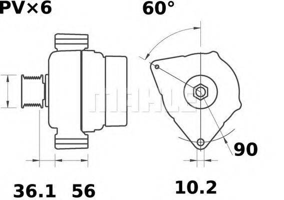 MAHLE ORIGINAL MG248 Генератор