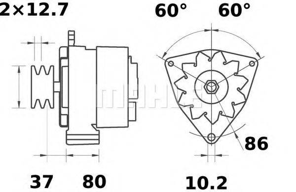 MAHLE ORIGINAL MG206 Генератор