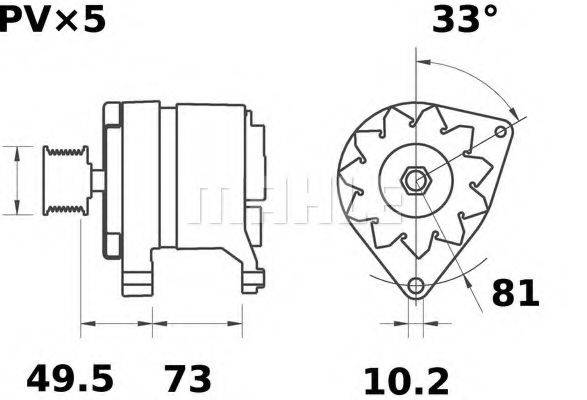 MAHLE ORIGINAL MG208 Генератор