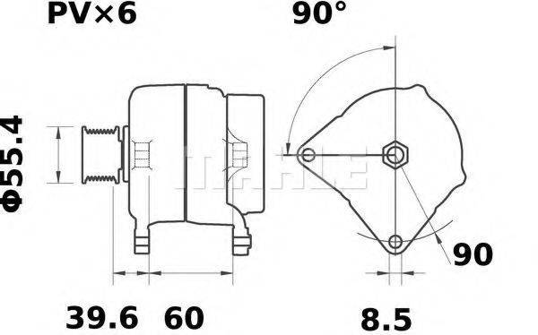 MAHLE ORIGINAL MG64 Генератор