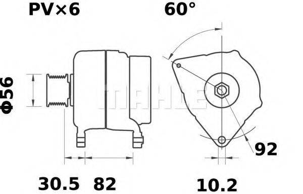 MAHLE ORIGINAL MG34 Генератор