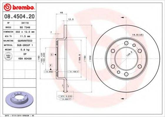 BRECO BS7349 гальмівний диск