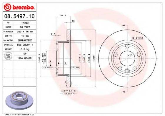 BRECO BS7427 гальмівний диск