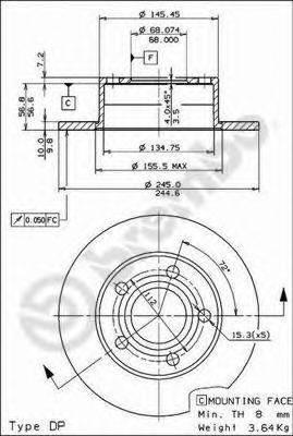 BRECO BS7468 гальмівний диск