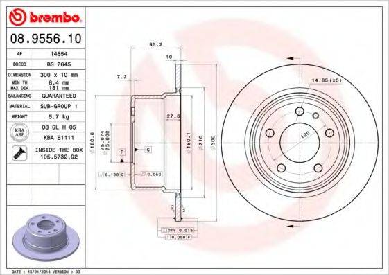 BRECO BS7645 гальмівний диск