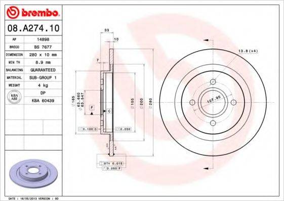 BRECO BS7677 гальмівний диск