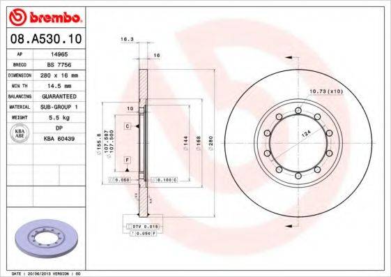 BRECO BS7756 гальмівний диск