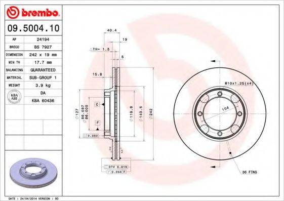 BRECO BS7927 гальмівний диск