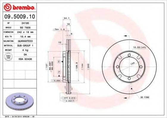 BRECO BS7928 гальмівний диск