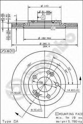 BRECO BS7958 гальмівний диск