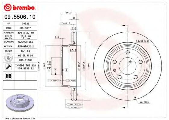 BRECO BS8037 гальмівний диск