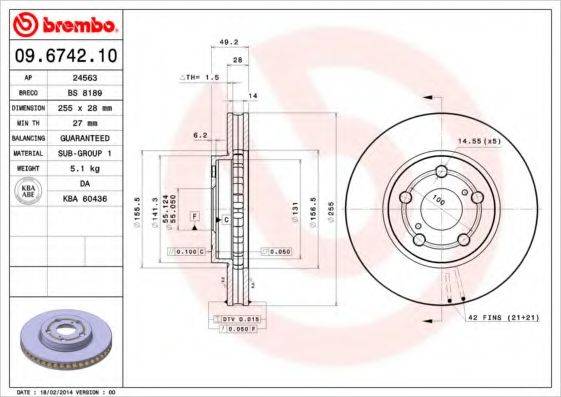 BRECO BS8189 гальмівний диск