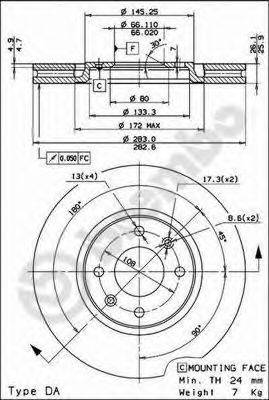 BRECO BS8269 гальмівний диск