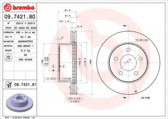 BRECO BS8383 гальмівний диск