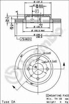 BRECO BS8393 гальмівний диск