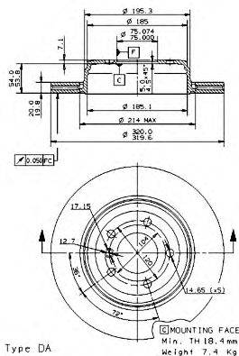 BRECO BS8545 гальмівний диск