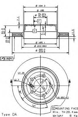 BRECO BS8551 гальмівний диск