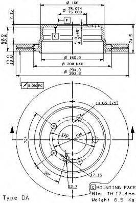 BRECO BS8561 гальмівний диск