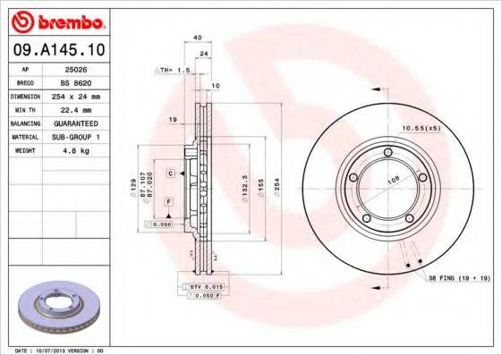 BRECO BS8620 гальмівний диск