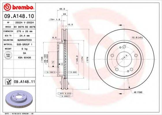 BRECO BS8678 гальмівний диск